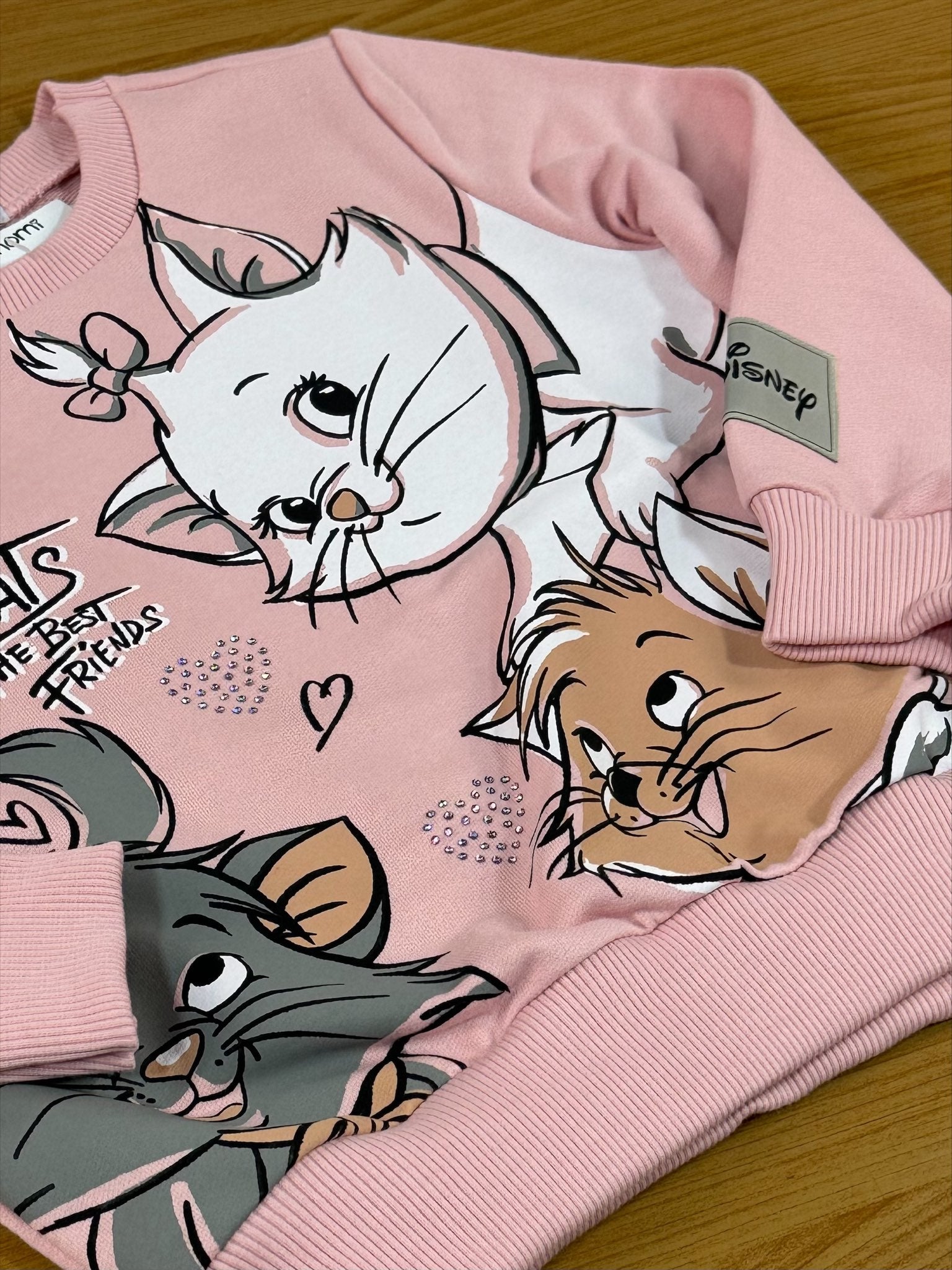 Moletom Infantil Momi Inverno Rosa Gatinha Marie Disney