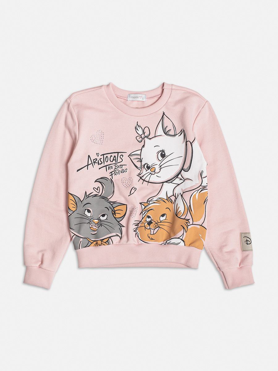 Moletom Infantil Momi Inverno Rosa Gatinha Marie Disney