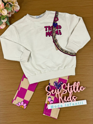 Conjunto Infantil Momi Inverno Legging e Moletom Mochilinha