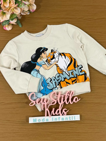 Moletom Infantil Momi Inverno Jasmine Disney