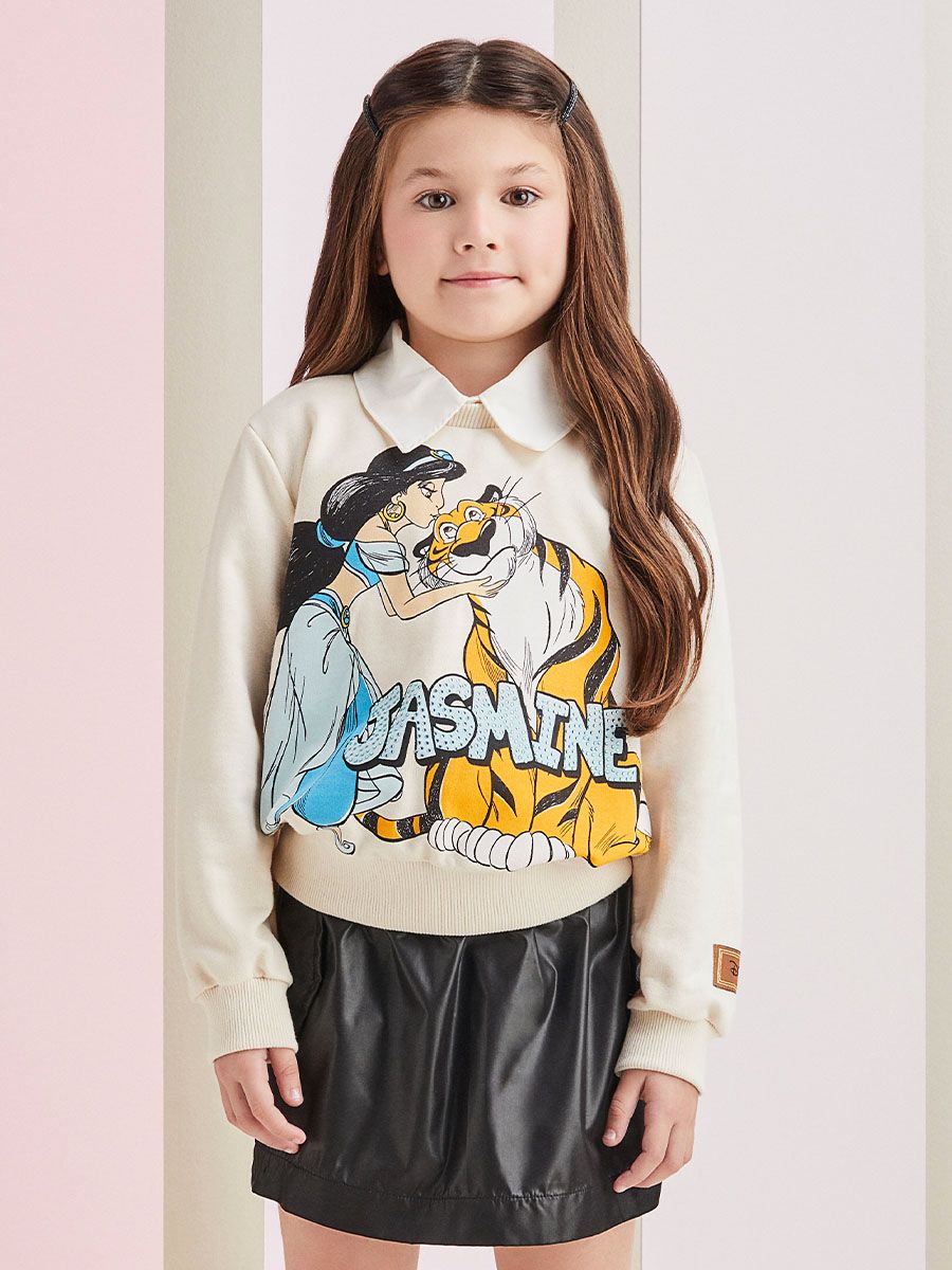 Moletom Infantil Momi Inverno Jasmine Disney