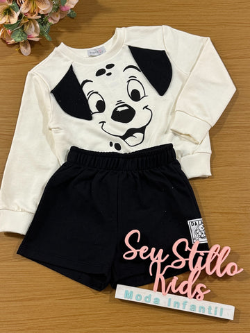 Conjunto Infantil Momi Inverno Shorts e Moletom 101 Dálmatas