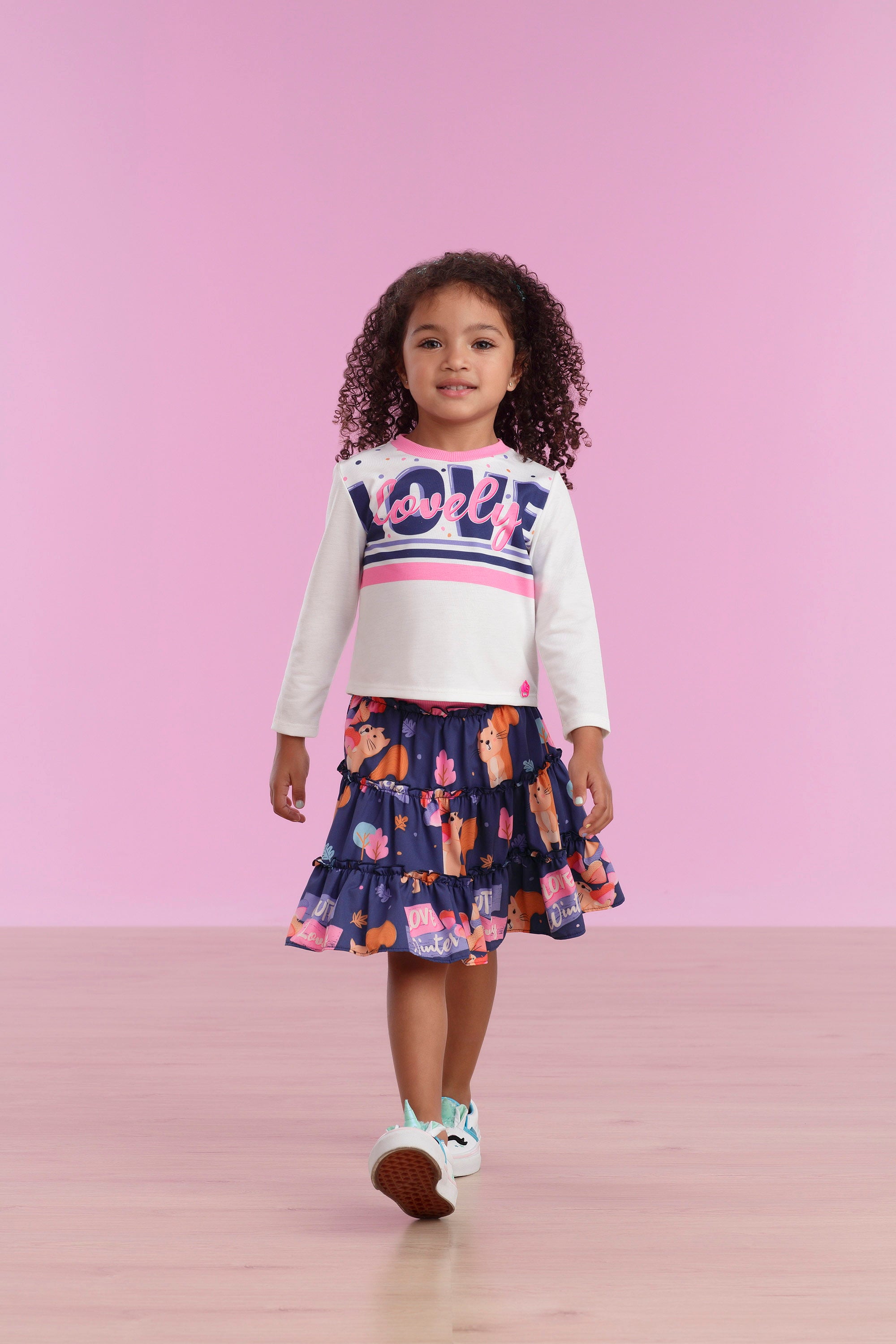 Conjunto Mon Sucré Inverno com Saia Love Esquilinhos