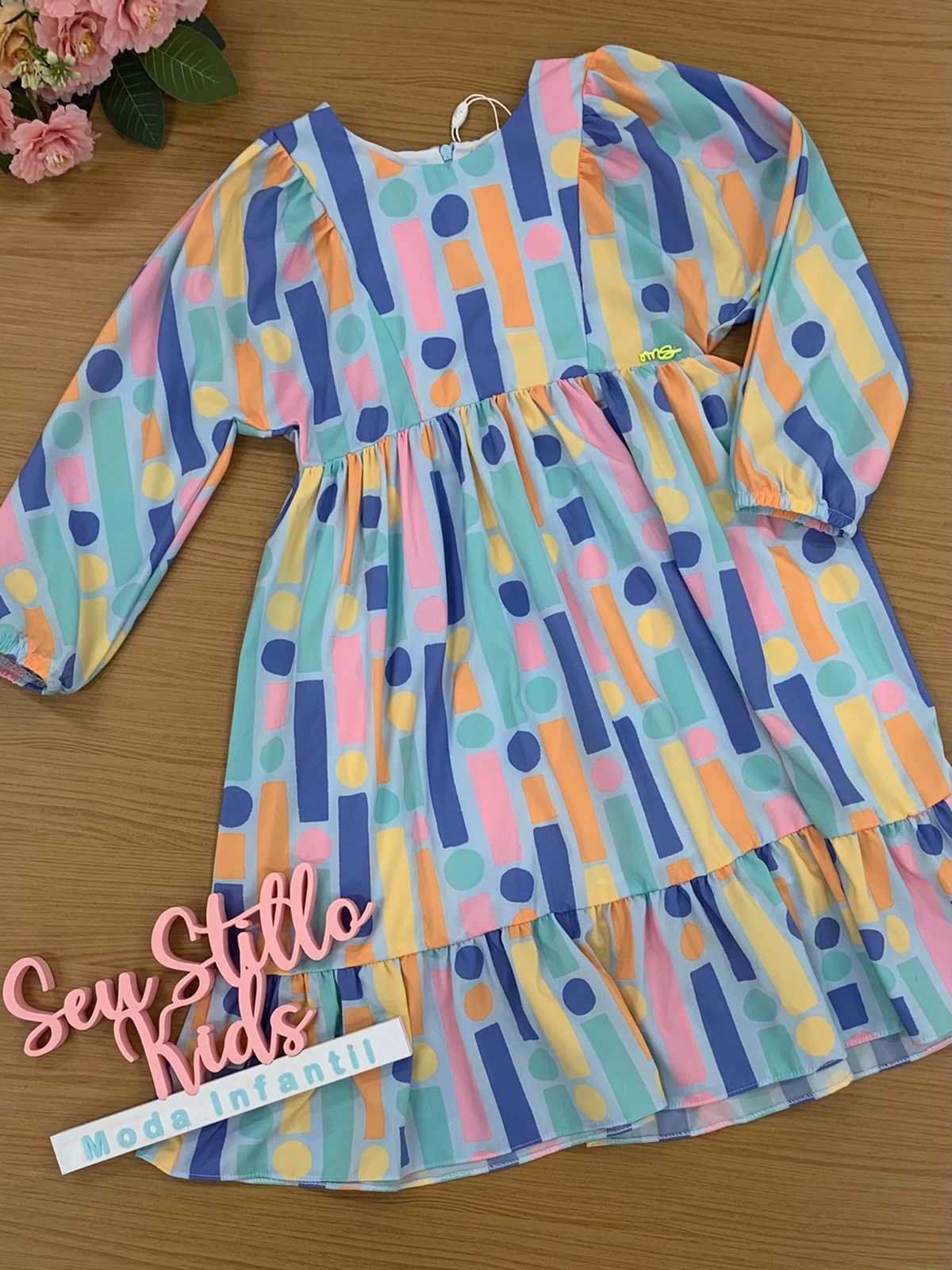 Vestido Infantil Mon Sucré Inverno Midi Pintura