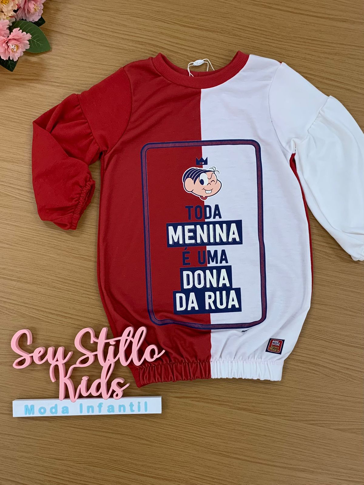 Vestido Infantil Mon Sucré Turma da Mônica Dona da Rua Balone