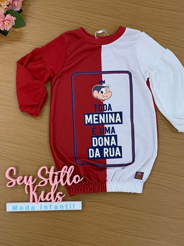 Vestido Infantil Mon Sucré Turma da Mônica Dona da Rua Balone