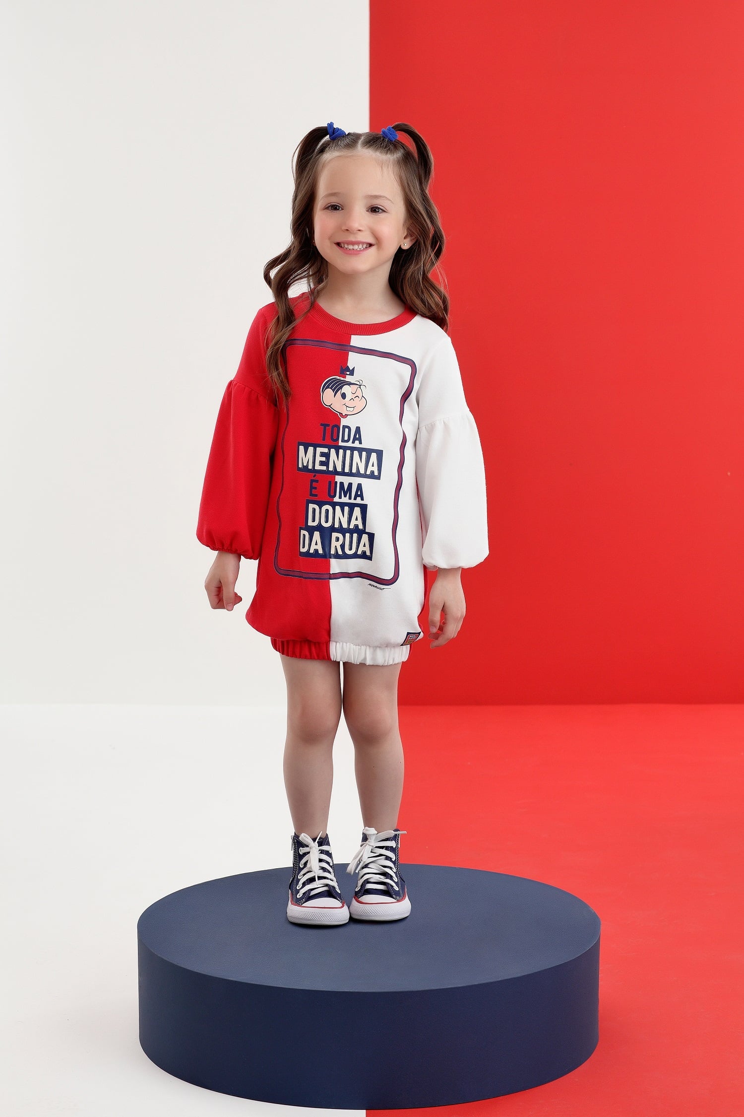 Vestido Infantil Mon Sucré Turma da Mônica Dona da Rua Balone