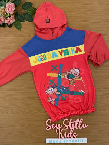 Vestido Infantil Mon Sucré Turma da Mônica Jogo da Velha