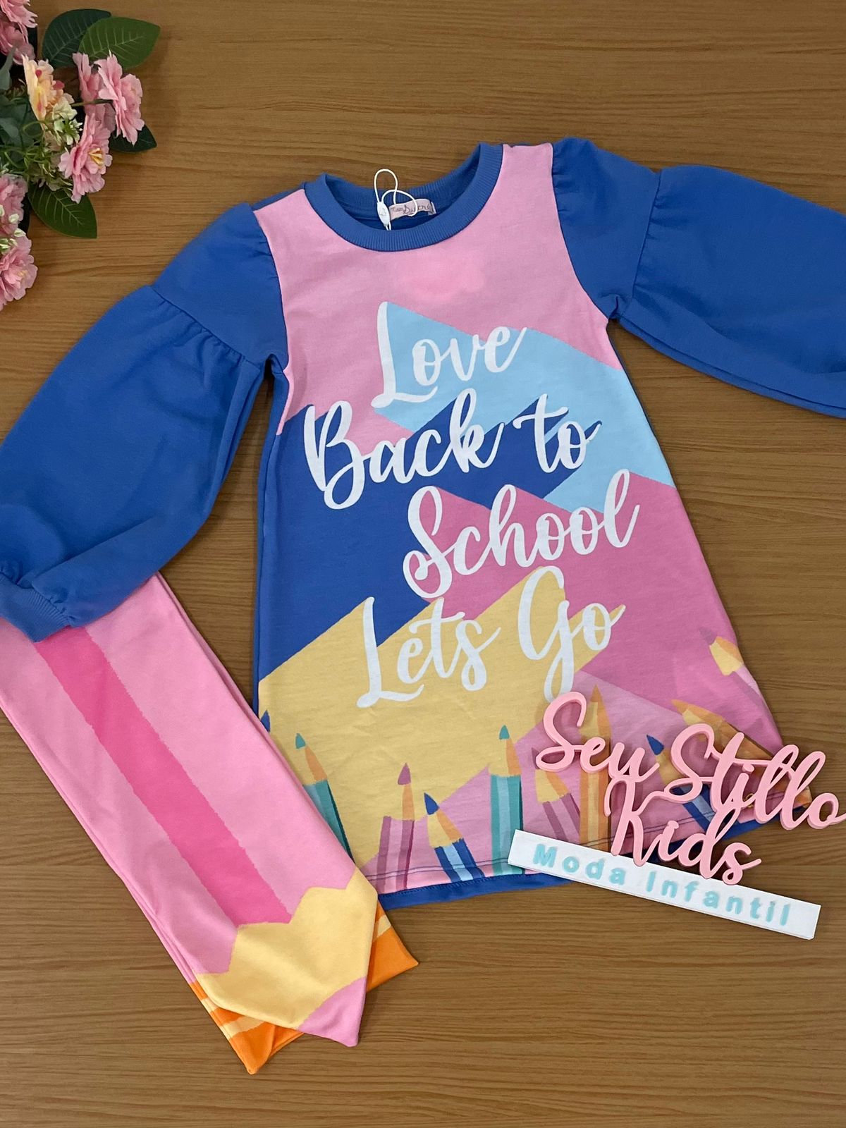 Vestido Mon Sucré Inverno School com Cachecol