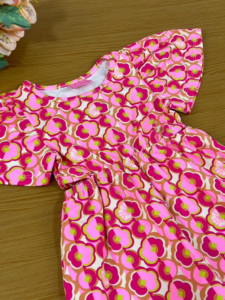 Vestido Infantil Momi Verão Manga Curta Formas