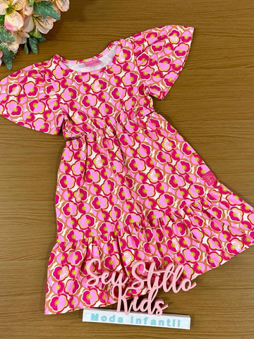 Vestido Infantil Momi Verão Manga Curta Formas