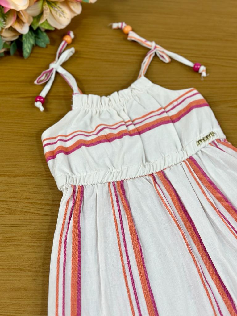Vestido Infantil Momi Verão Listras