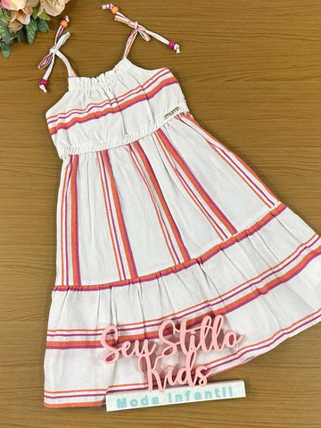 Vestido Infantil Momi Verão Listras