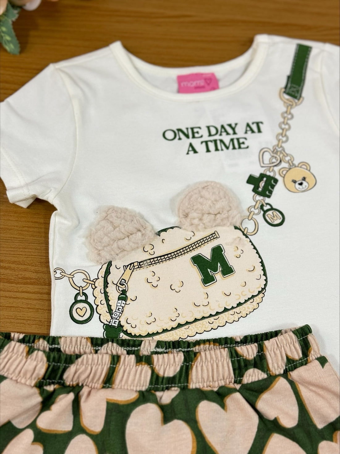 Conjunto Infan. Momi Inverno Shorts Saia e Blusa Manga Curta Bolsinha