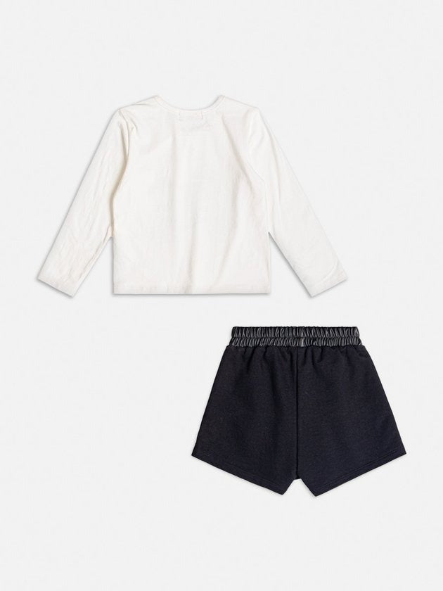 Conjunto Infantil Momi Inverno Short Preto e Blusa 101 Dálmatas