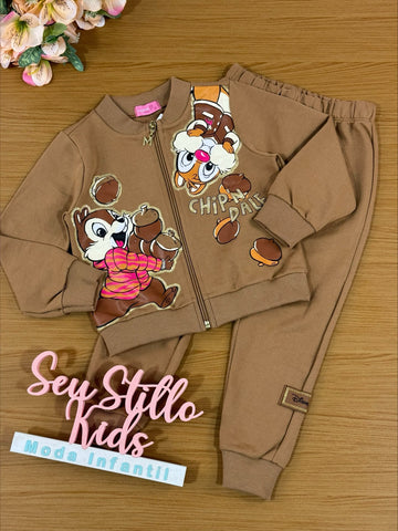 Conjunto Infantil Momi Inverno Calça e Moletom Tico e Teco Disney