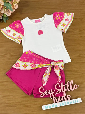 Conjunto Infantil Momi Verão Com Shorts e Blusa Hippie