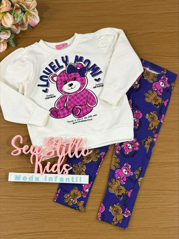Conjunto Infantil Momi Inverno Legging e Moletom Ursinhos