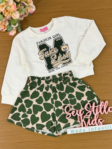 Conjunto Infantil Momi Inverno Shorts e Moletom Fashion