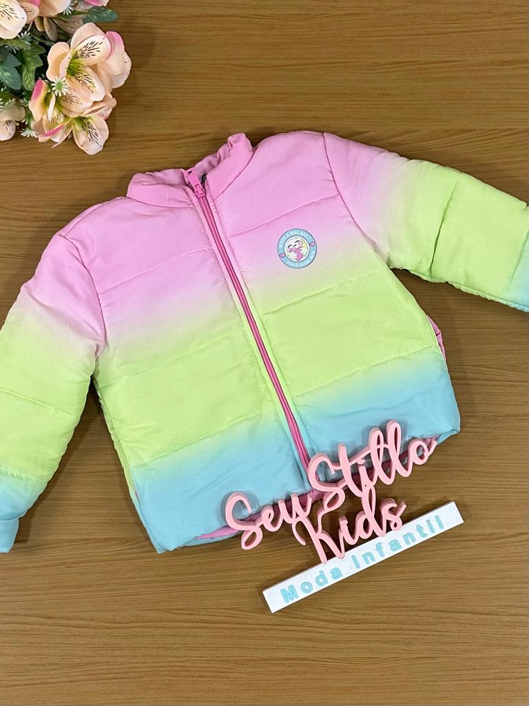 Jaqueta Infantil Kukie Inverno Puffer Tie Dye