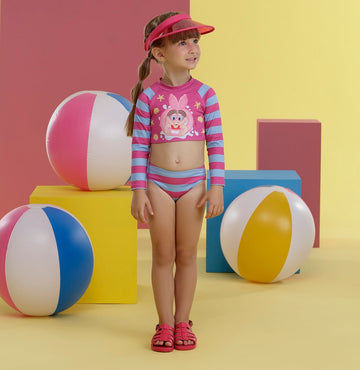 Biquini Mon Sucre Turma da Monica com Blusa Manga Longa Pop Mônica