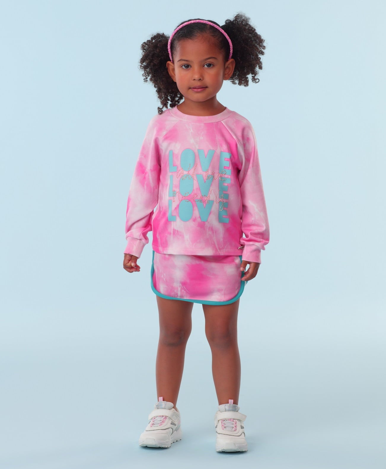 Conjunto Infantil Mon Sucré Inverno Rosa Tie Dye