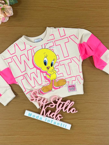 Casaco Infantil Momi Inverno Piu Piu Neon Looney Tunes