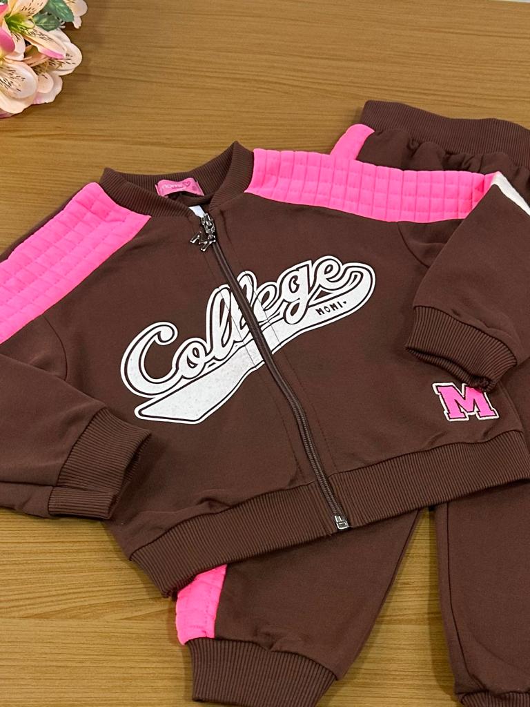 Conjunto Infantil Momi Inverno Com Calça e Jaqueta Marrom