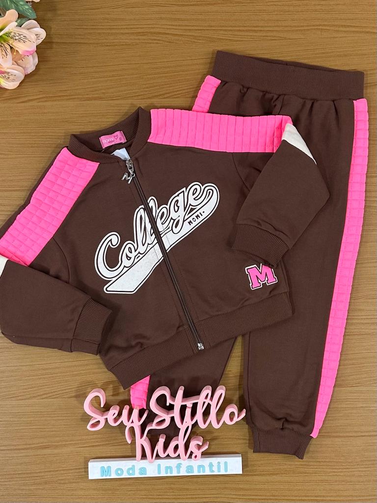 Conjunto Infantil Momi Inverno Com Calça e Jaqueta Marrom
