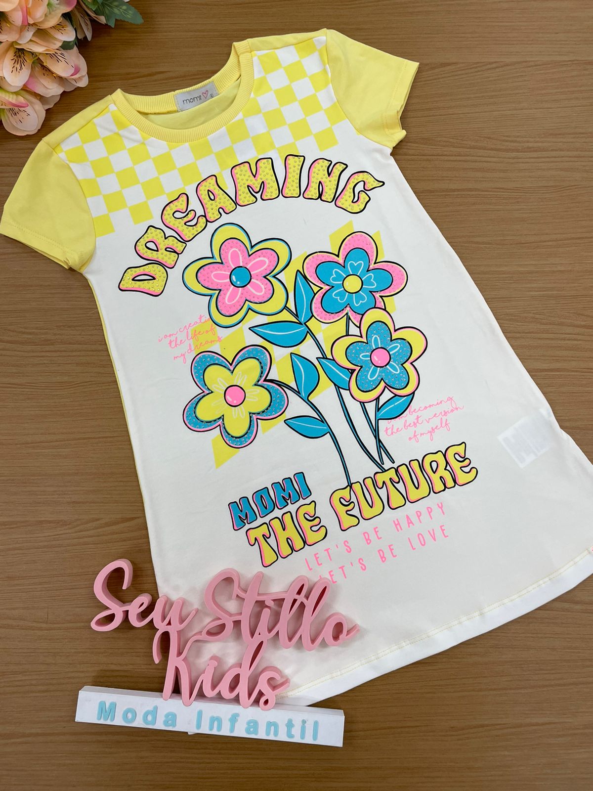 Vestido Infantil Momi Verão Amarelo Dreaming