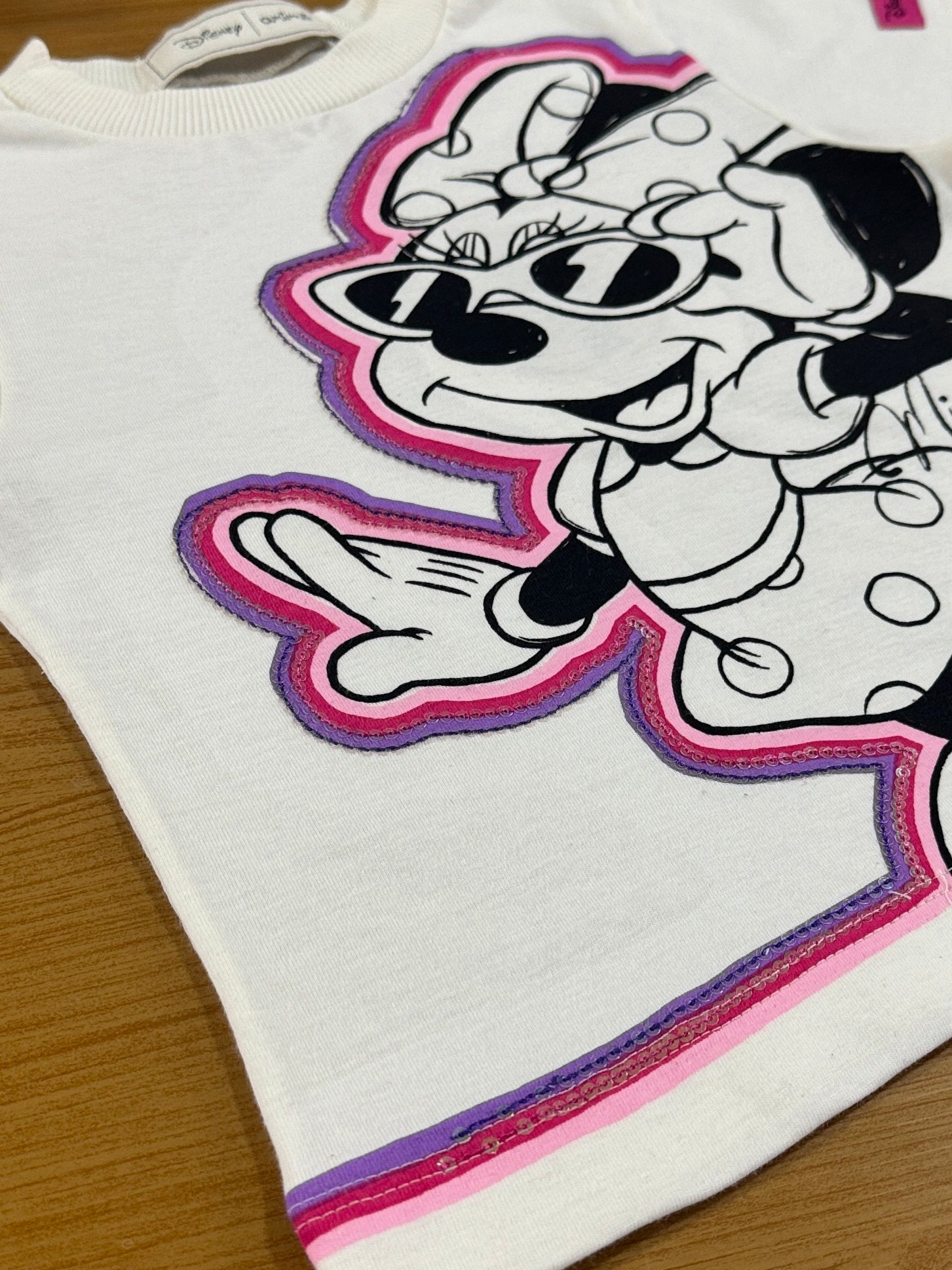 Blusa Infantil Animê Verão Off Minnie Disney