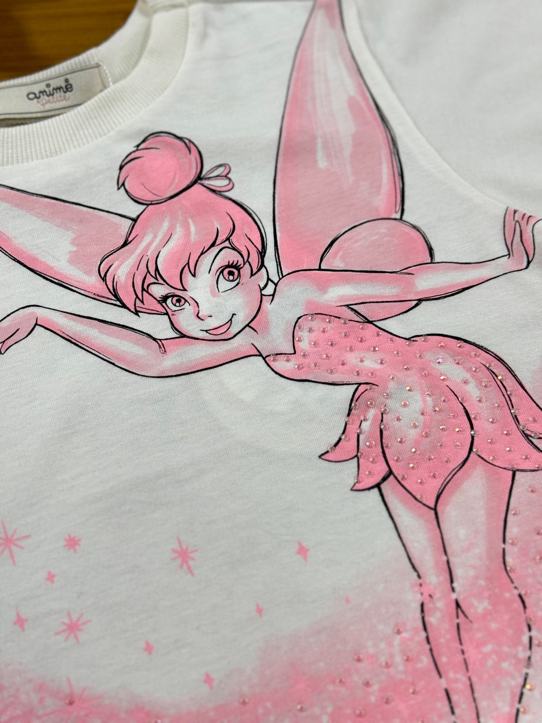 Blusa Infantil Animê Inverno Manga Curta Tinker Bell Disney