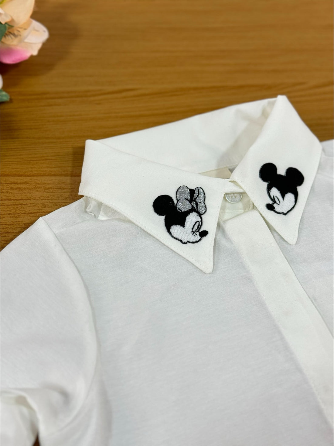 Camisa Infantil Animê Inverno Off White Mickey Disney
