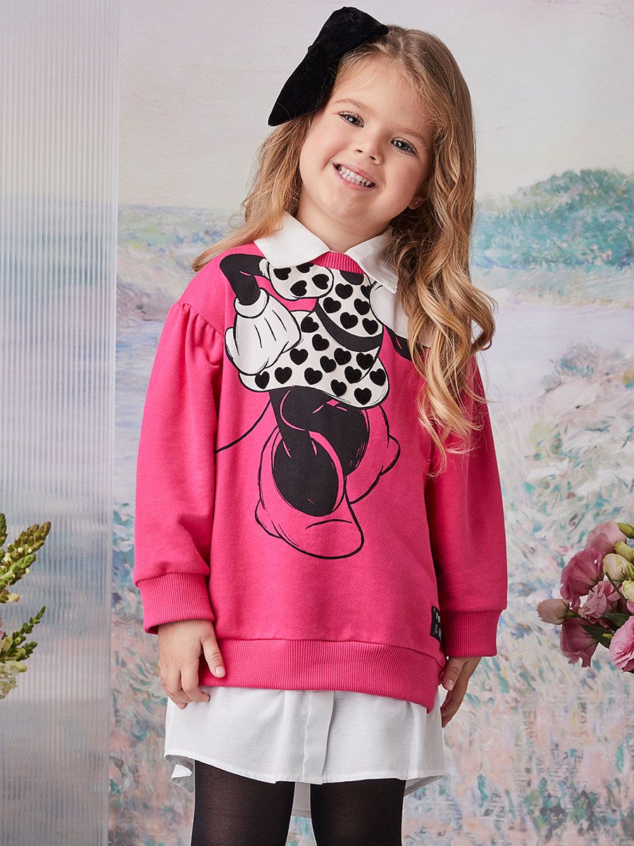 Moletom Infantil Animê Inverno Pink Minnie Disney