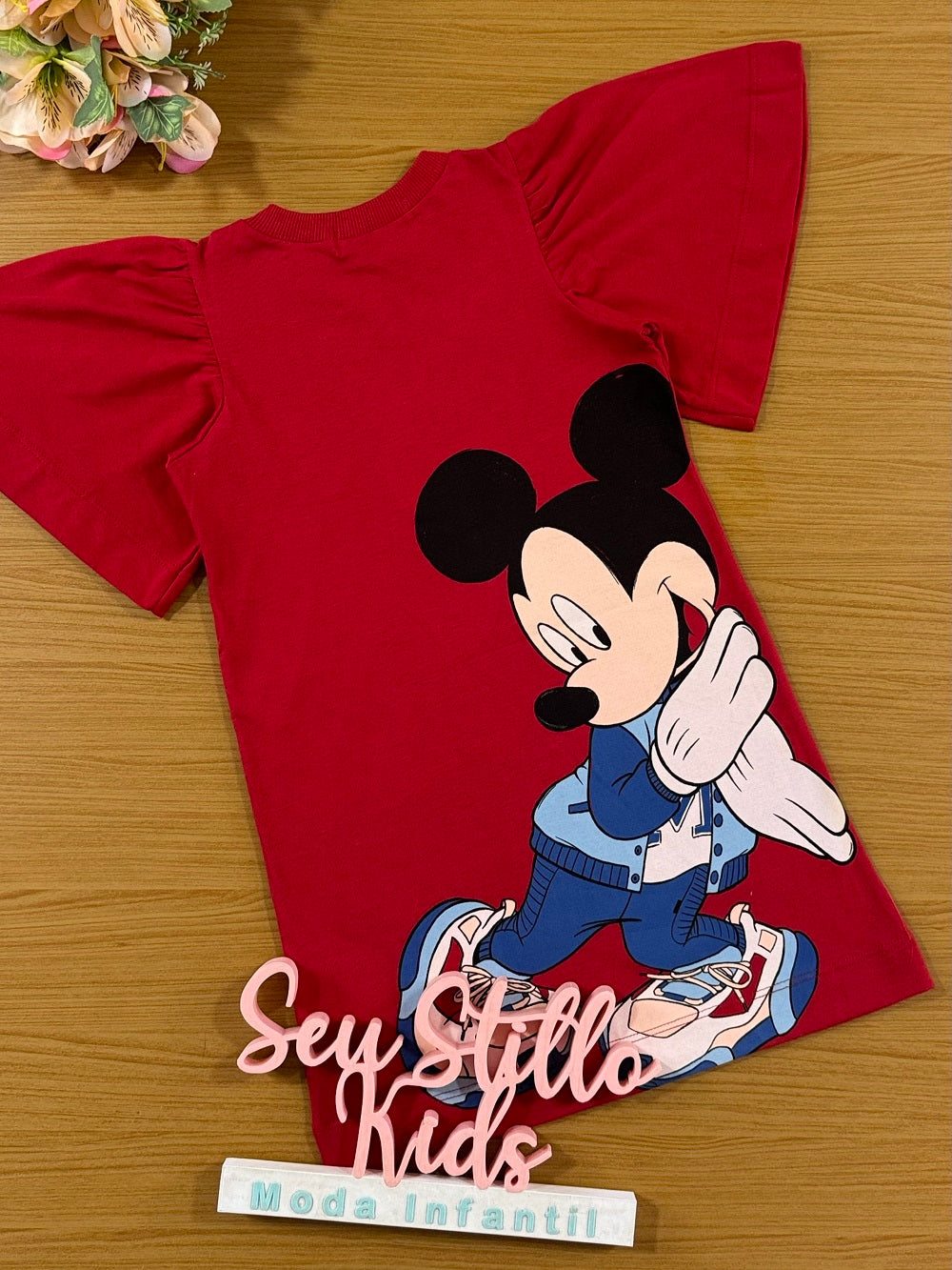 Vestido Infantil Animê Inverno Minnie Vermelho Disney