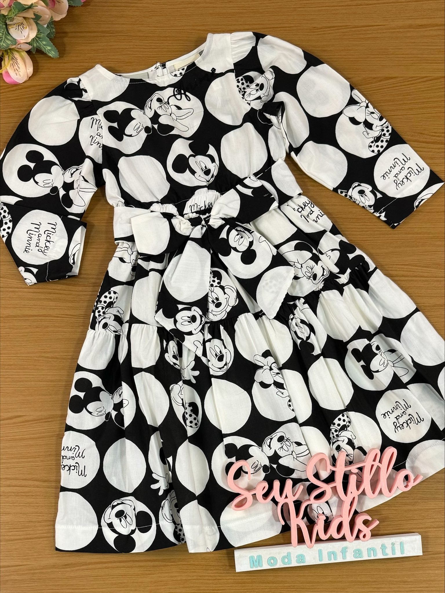 Vestido Infantil Animê Inverno Mickey and Minnie Disney