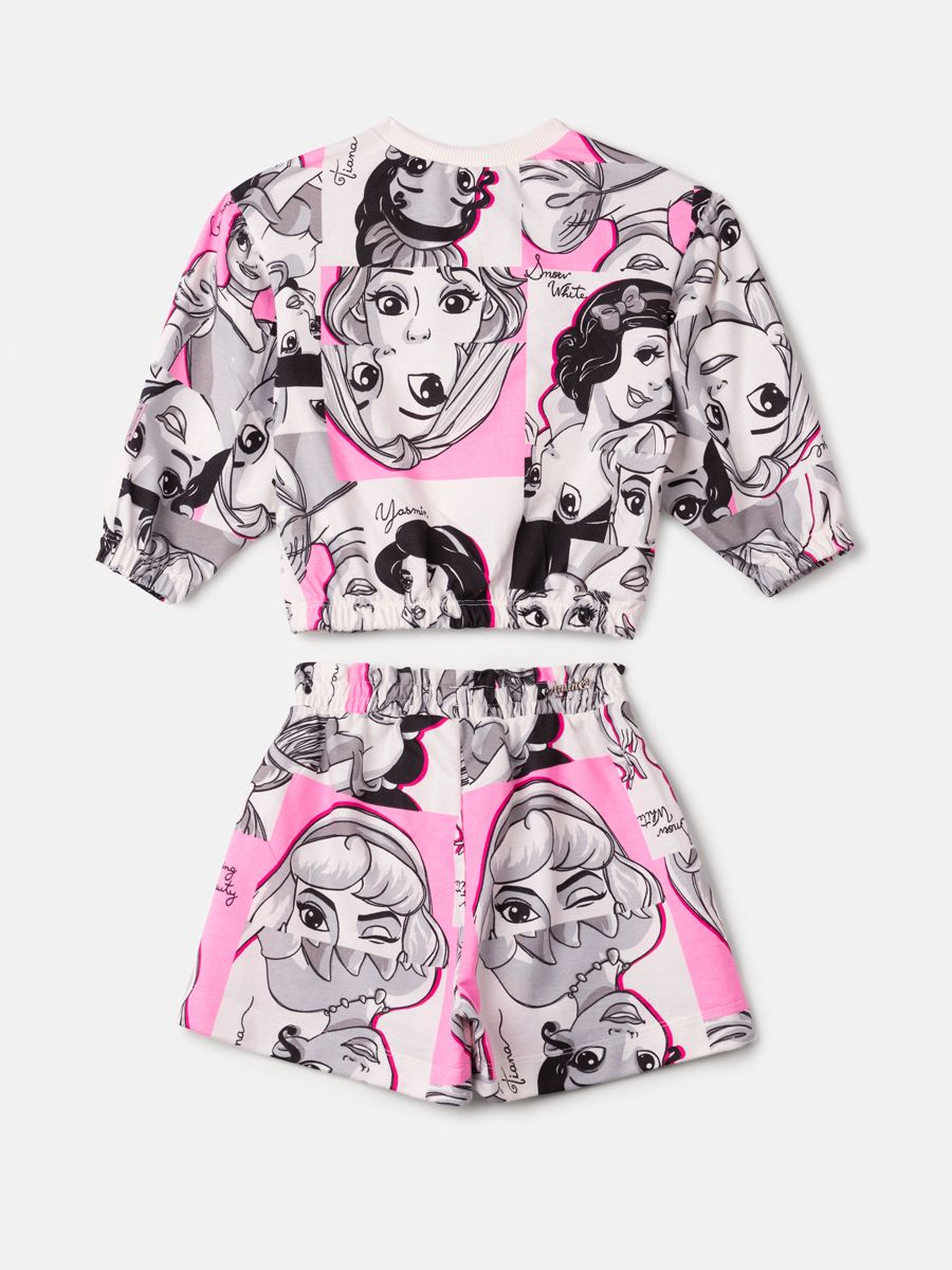 Conjunto Infantil Animê Inverno com Shorts e Blusa Princesas Disney
