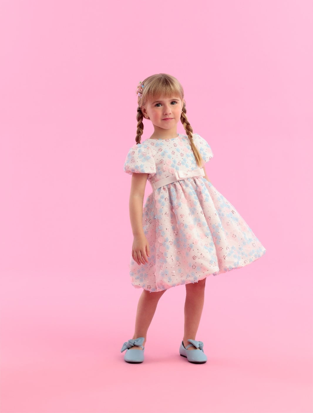 Vestido de Festa Infantil Petit Cherie Inverno Flores Com Paetê