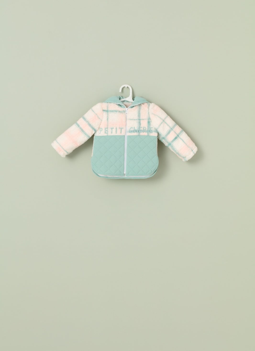 Jaqueta Infantil Petit Cherie Inverno Xadrez de Pelinho Love