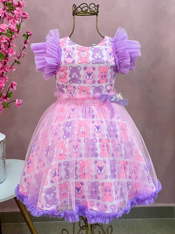 Vestido de Festa Infantil Petit Cherie Inverno Urso Do Amor