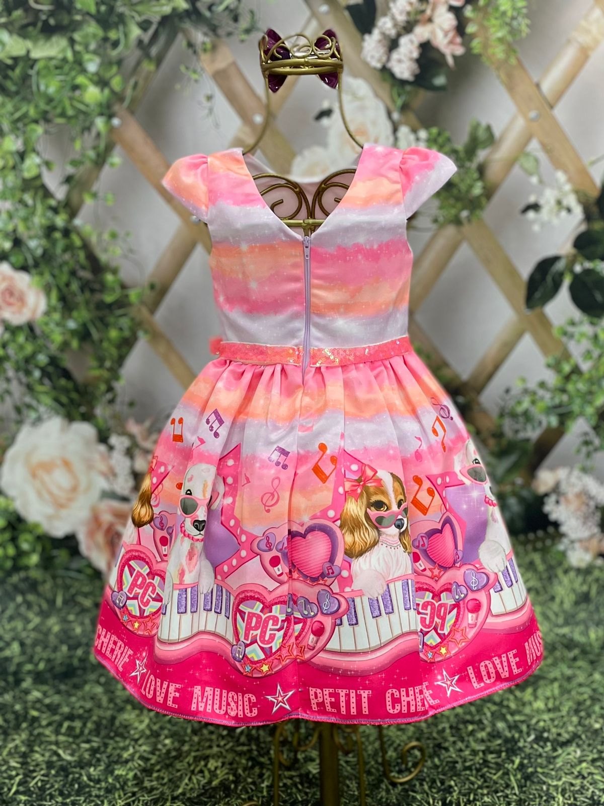 Vestido de Festa Infantil Petit Cherie Verão Dog Music