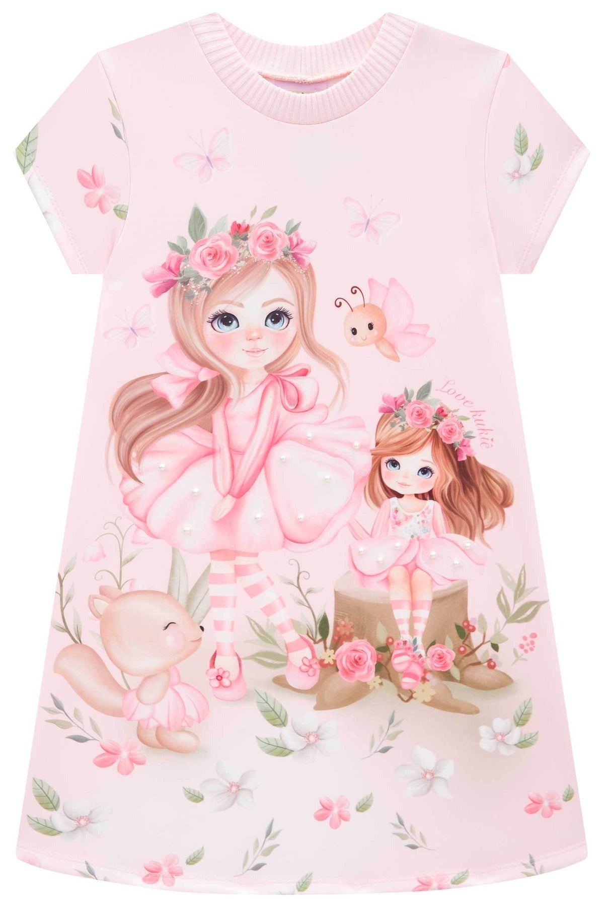 Vestido Infantil Kukie Inverno Manga Curta Fadinha